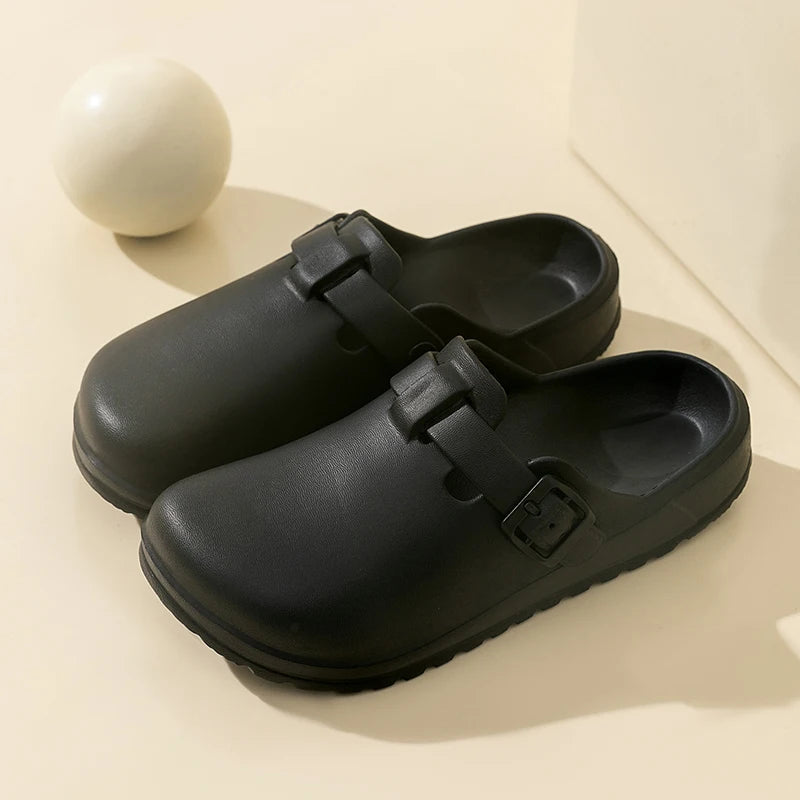 Sabot Suède en cuir | Noir Sombre