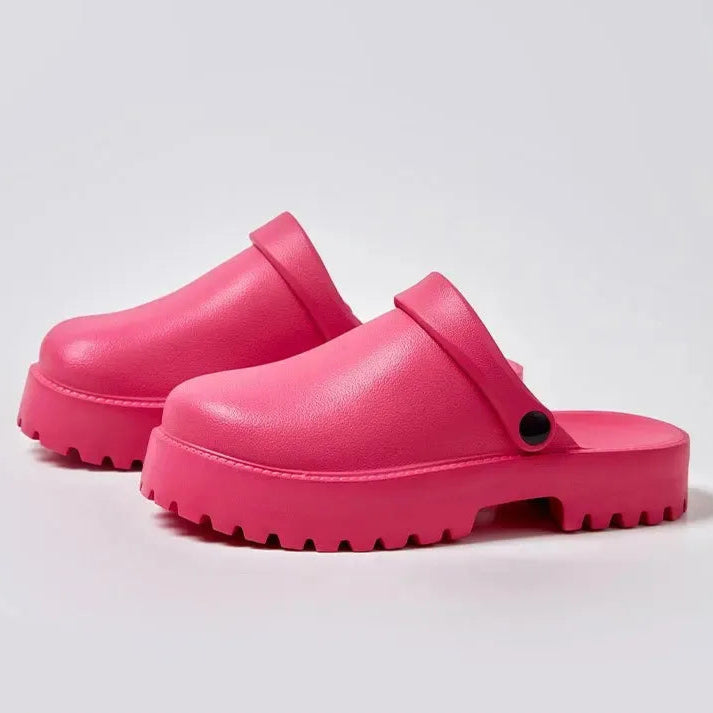 Sabot pour femme à Talon léger| Rose Profond
