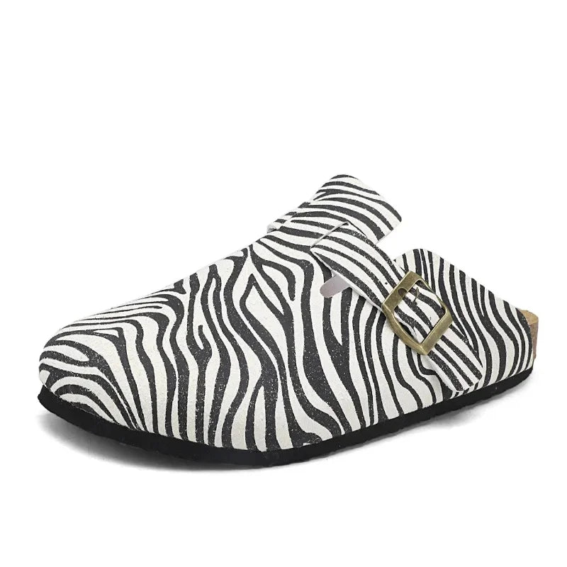 Sabot en cuir Suède Boston fermé | Zèbre Blanc