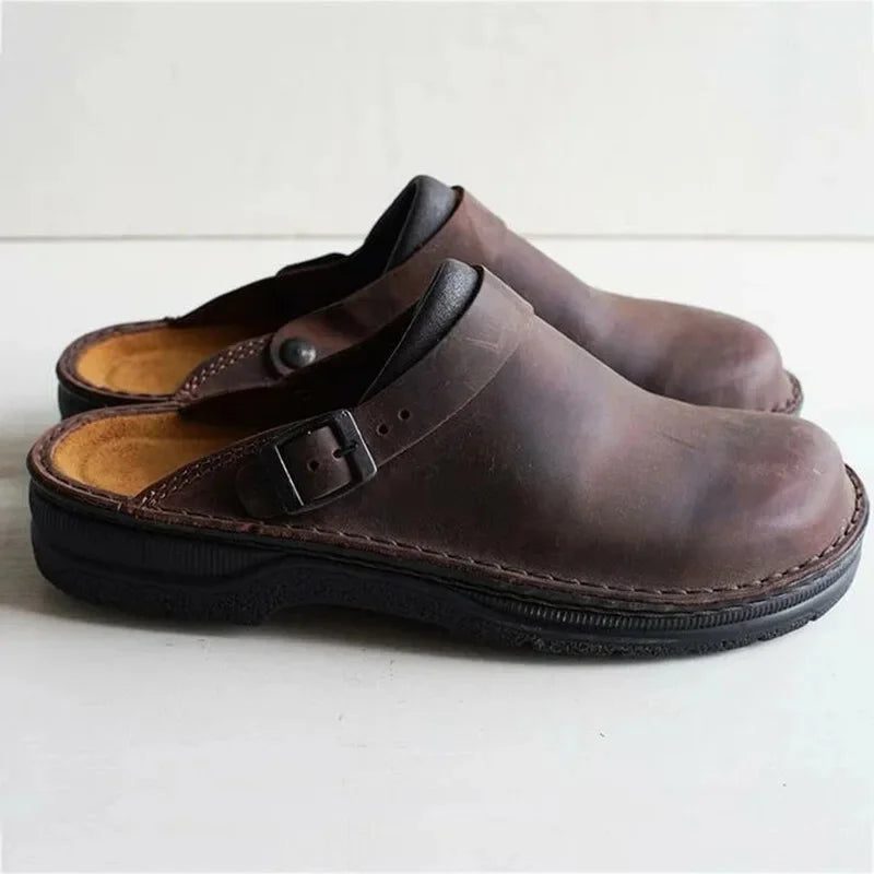 Sabot Suède en cuir | Marron Ancien