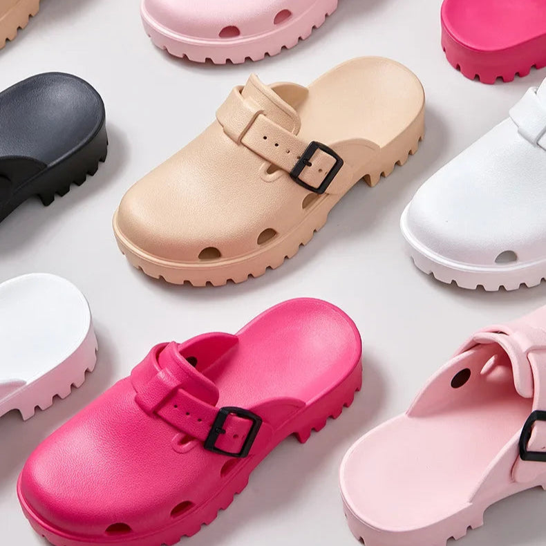 Sabot pour femme à Talon léger| Rose Premium