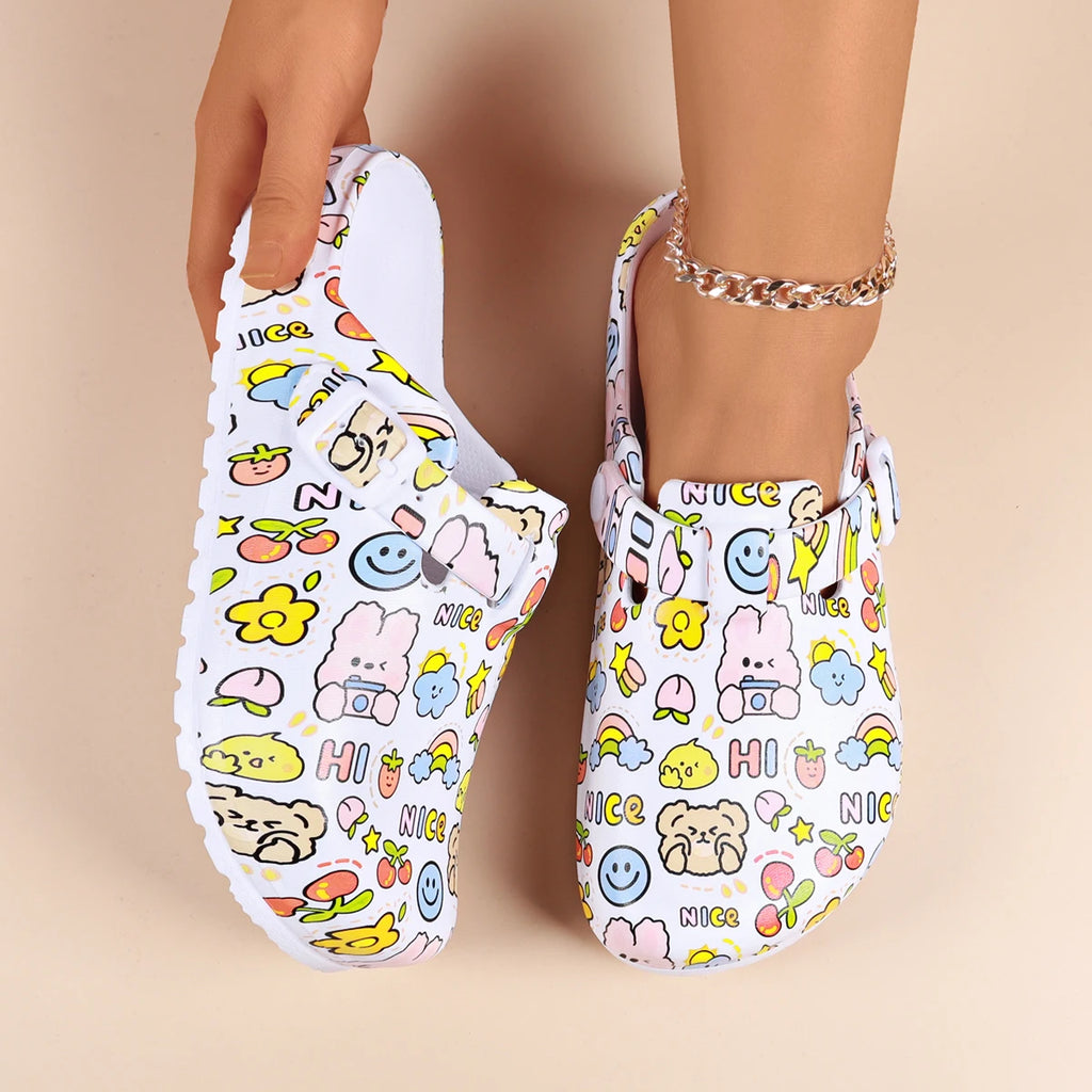Sabot pour femme Suède en cuir | Papillon Blanc