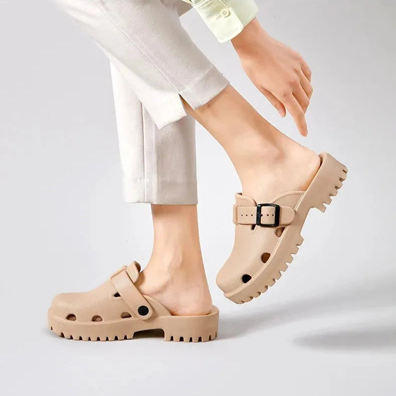 Sabot pour femme à Talon léger| Khaki