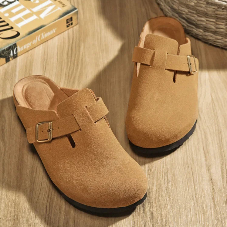 Sabot en cuir Suède Boston fermé | Jaune