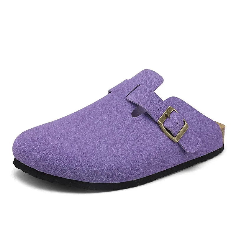 Sabot en cuir Suède Boston fermé | Violet