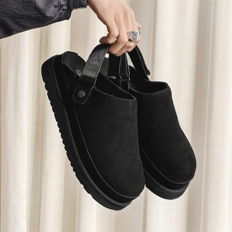 Sabot en cuir Suède Oslo Premium fermé | Sépia Noir