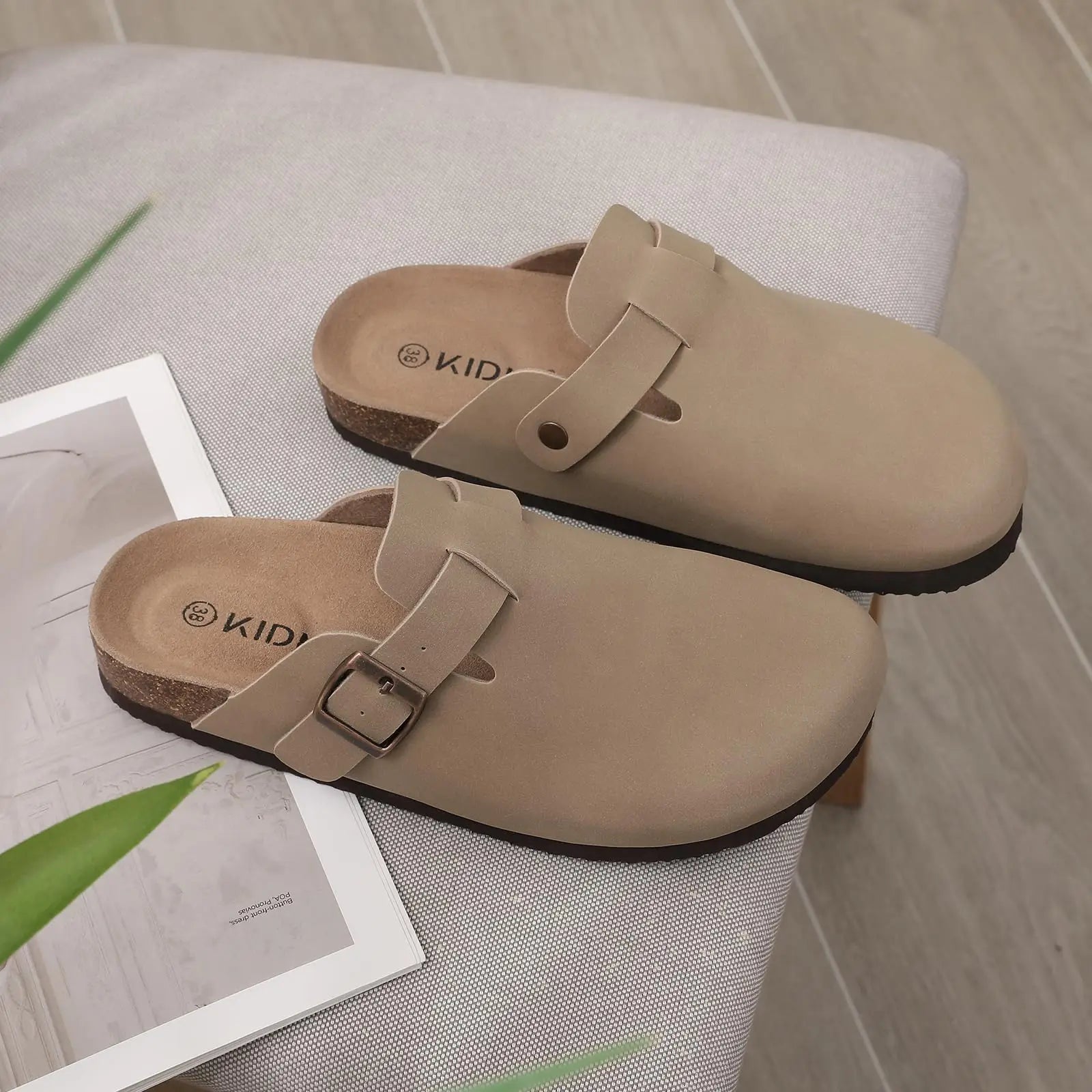 Sabot Suède fermé | beige abricot