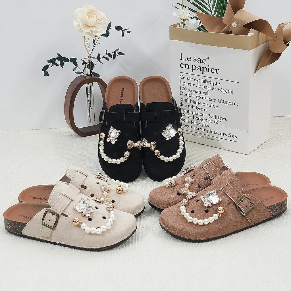 Sabot Suède pour femme en cuir | Khaki
