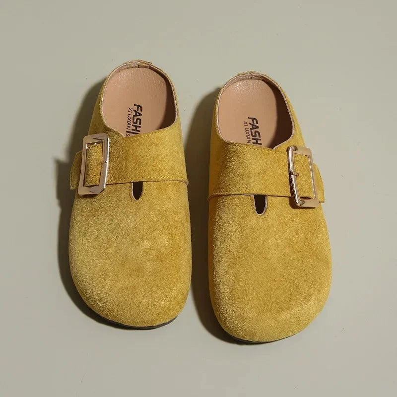 Sabot pour femme en cuir Suède Flint fermé | Jaune