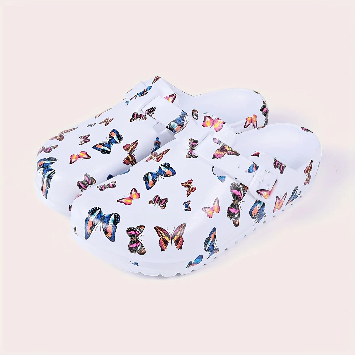 Sabot pour femme Suède en cuir | Papillon Blanc