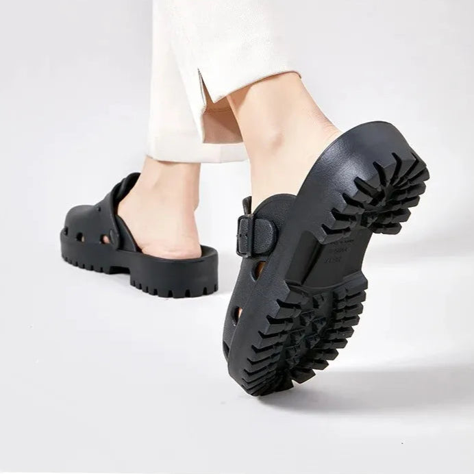 Sabot pour femme à Talon léger| Noir Profond