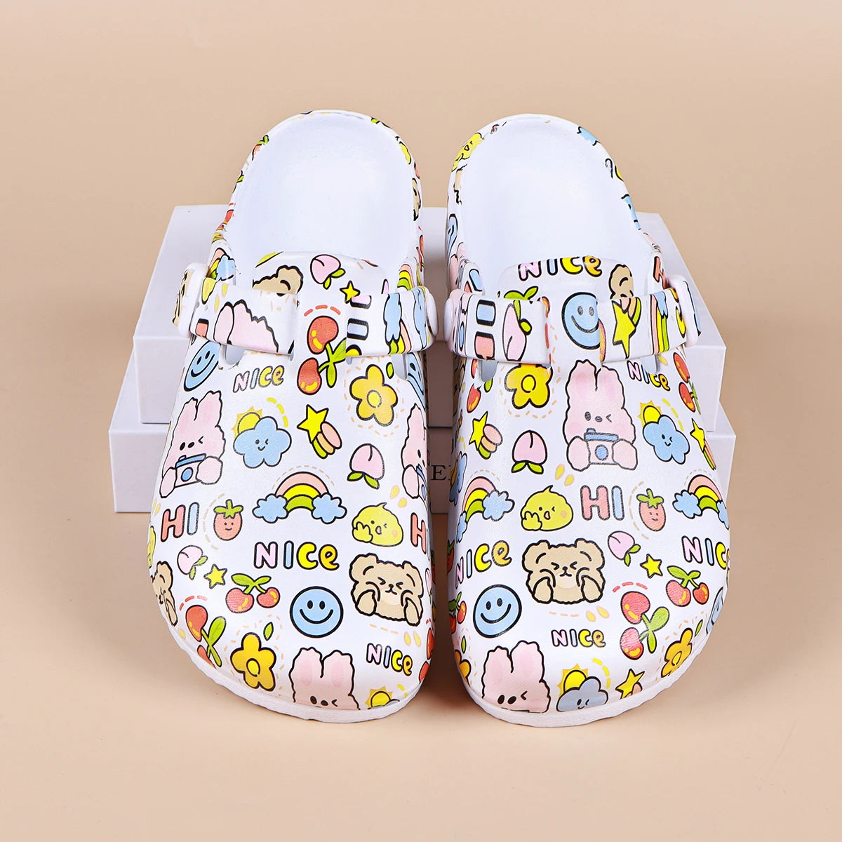 Sabot pour femme Suède en cuir | Papillon Blanc