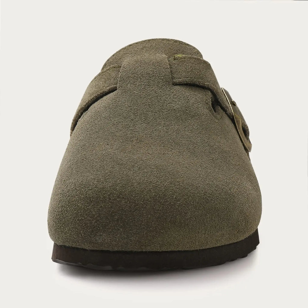 Sabot Suède fermé | vert sombre