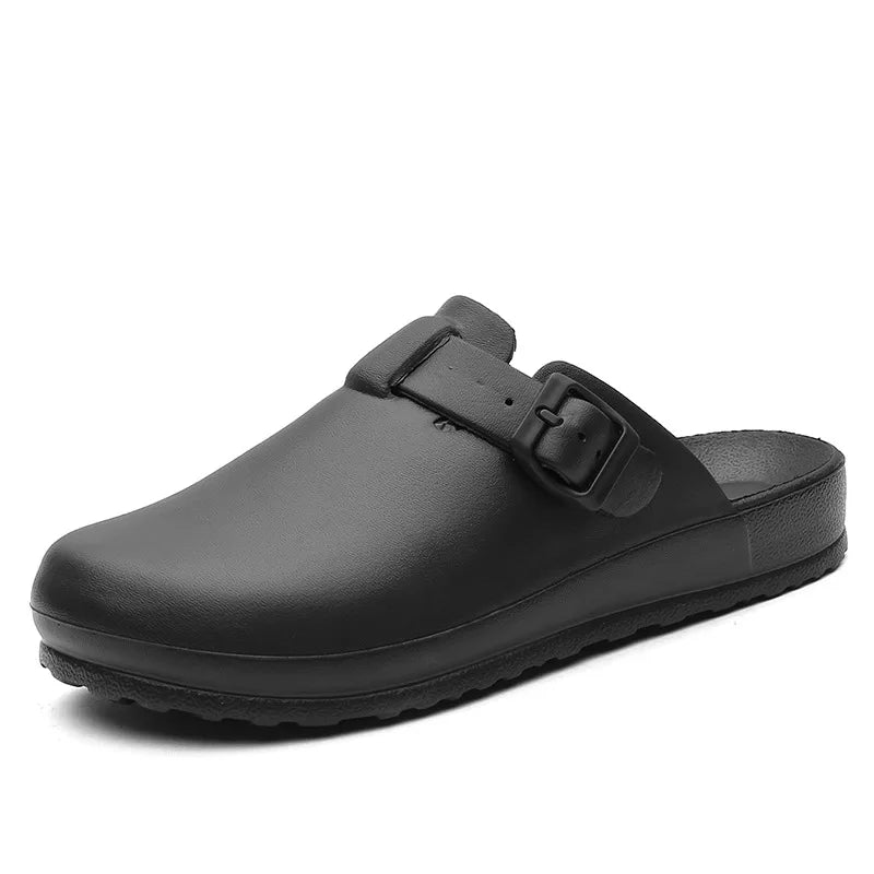 Sabot Suède en cuir | Noir Sombre