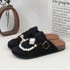 Sabot Suède pour femme en cuir | Noir Profond