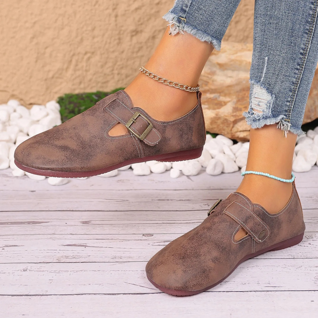 Sabot pour femme en cuir Suède Boston Lorne fermé | Marron