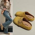 Sabot pour femme en cuir Suède Flint fermé | Jaune