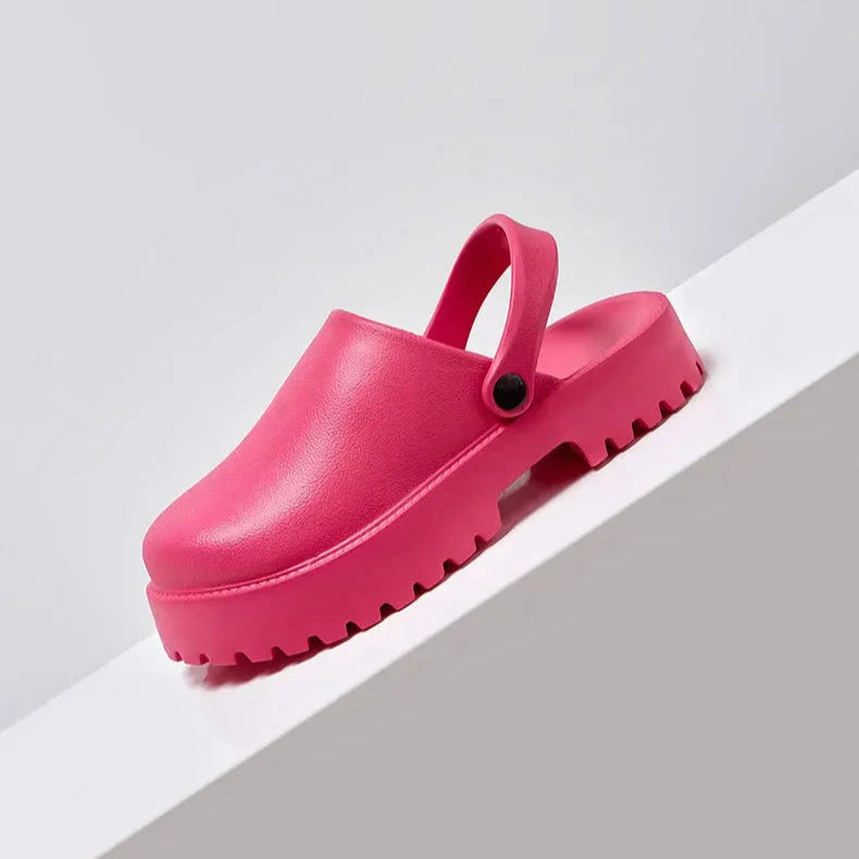 Sabot pour femme à Talon léger| Rose Profond