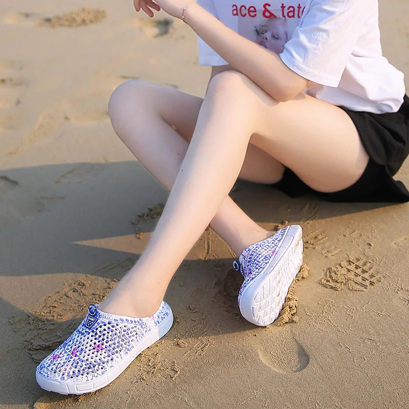 Sabot de Plage pour femme | Fleur Gris