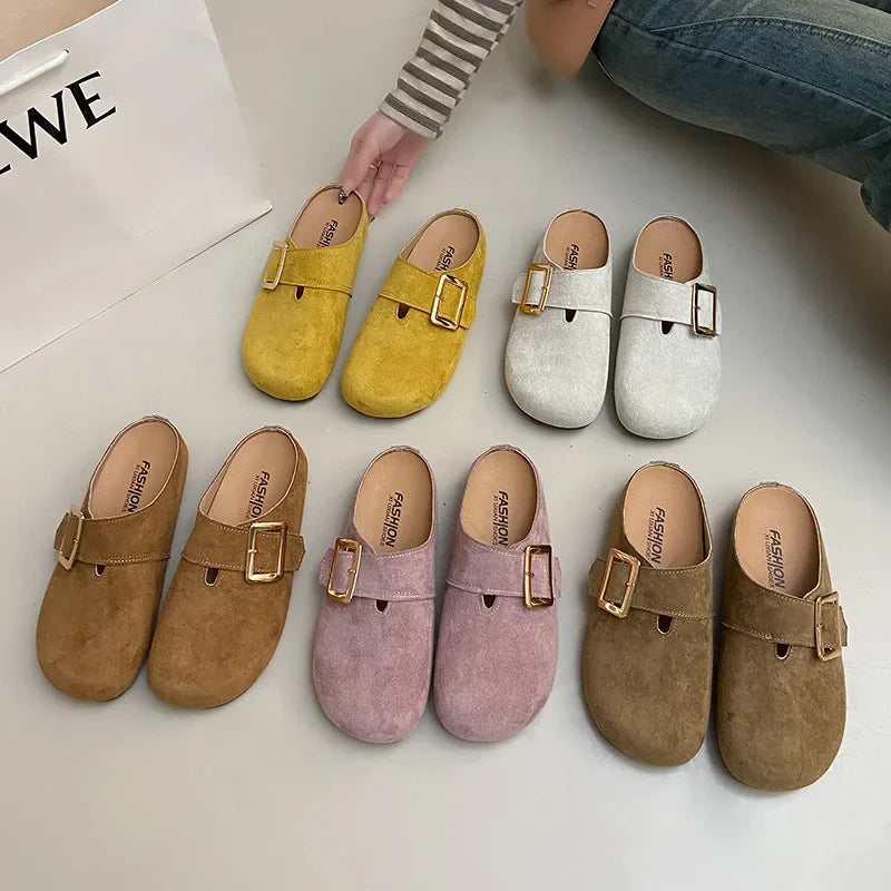 Sabot pour femme en cuir Suède Flint fermé | Jaune