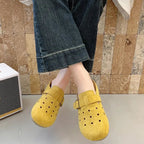 Sabot Suède pour femme ouvert en cuir | Jaune