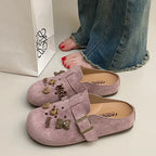 Sabot pour femme en cuir Suède Boston fermé | Rose