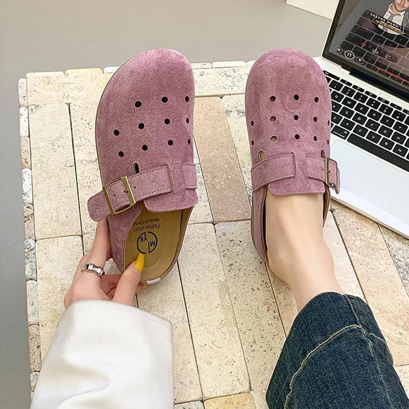 Sabot Suède pour femme ouvert en cuir | Violet