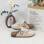 Sabot Suède pour femme en cuir | Beige Abricot