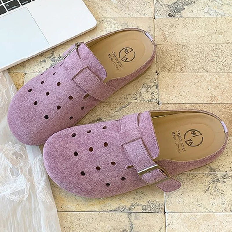 Sabot Suède pour femme ouvert en cuir | Violet