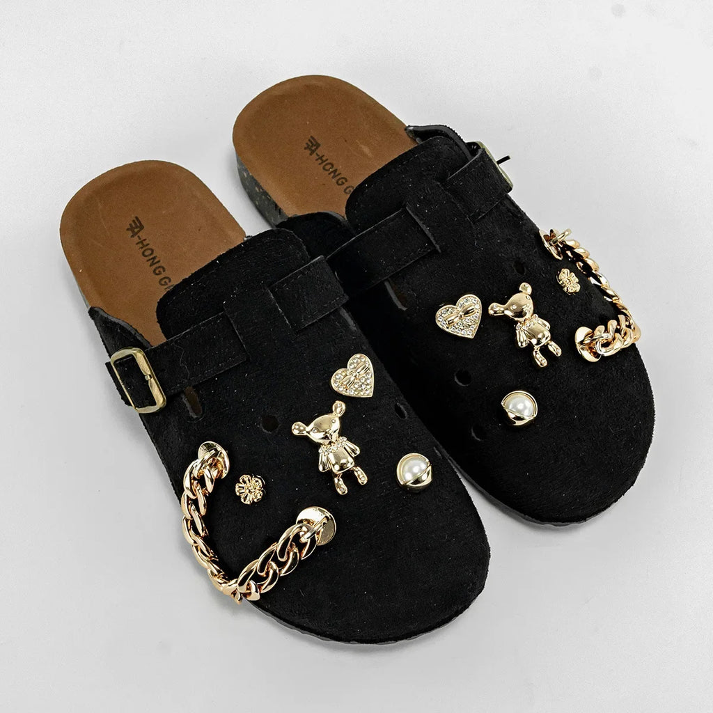 Sabot Suède pour femme en cuir | Noir Profond