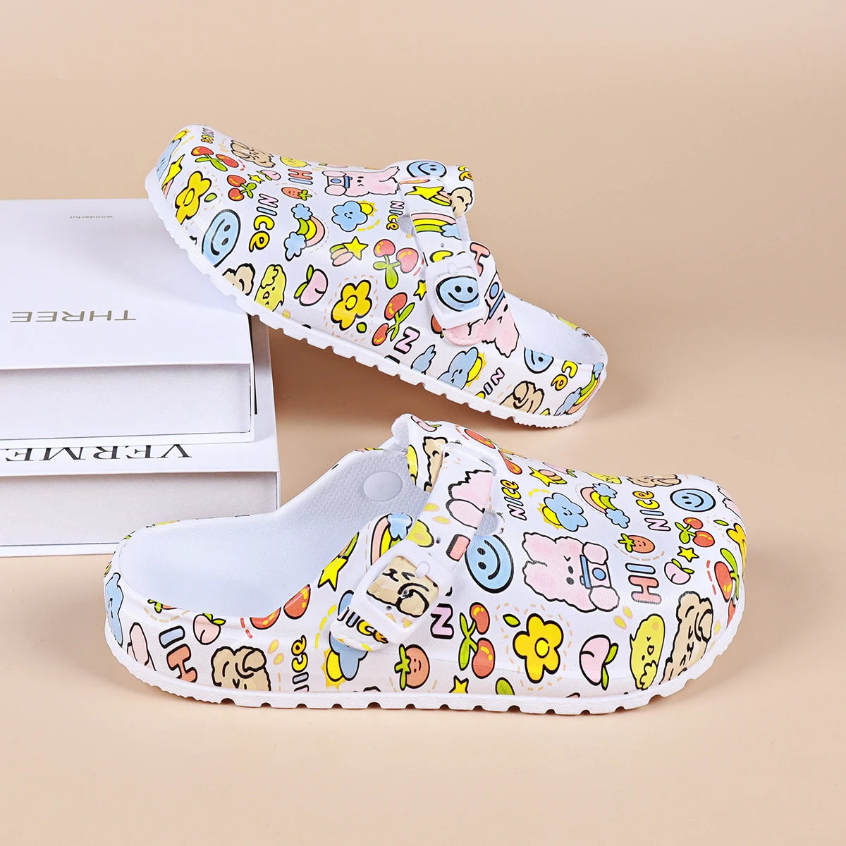 Sabot pour femme Suède en cuir | Papillon Blanc