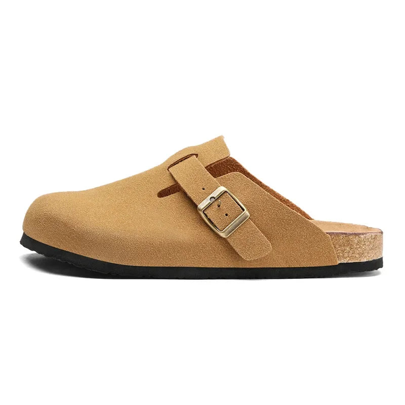 Sabot en cuir Suède Boston fermé | Jaune