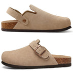 Sabot en cuir Suède Oslo fermé | Beige