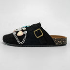 Sabot Suède pour femme en cuir | Noir Profond