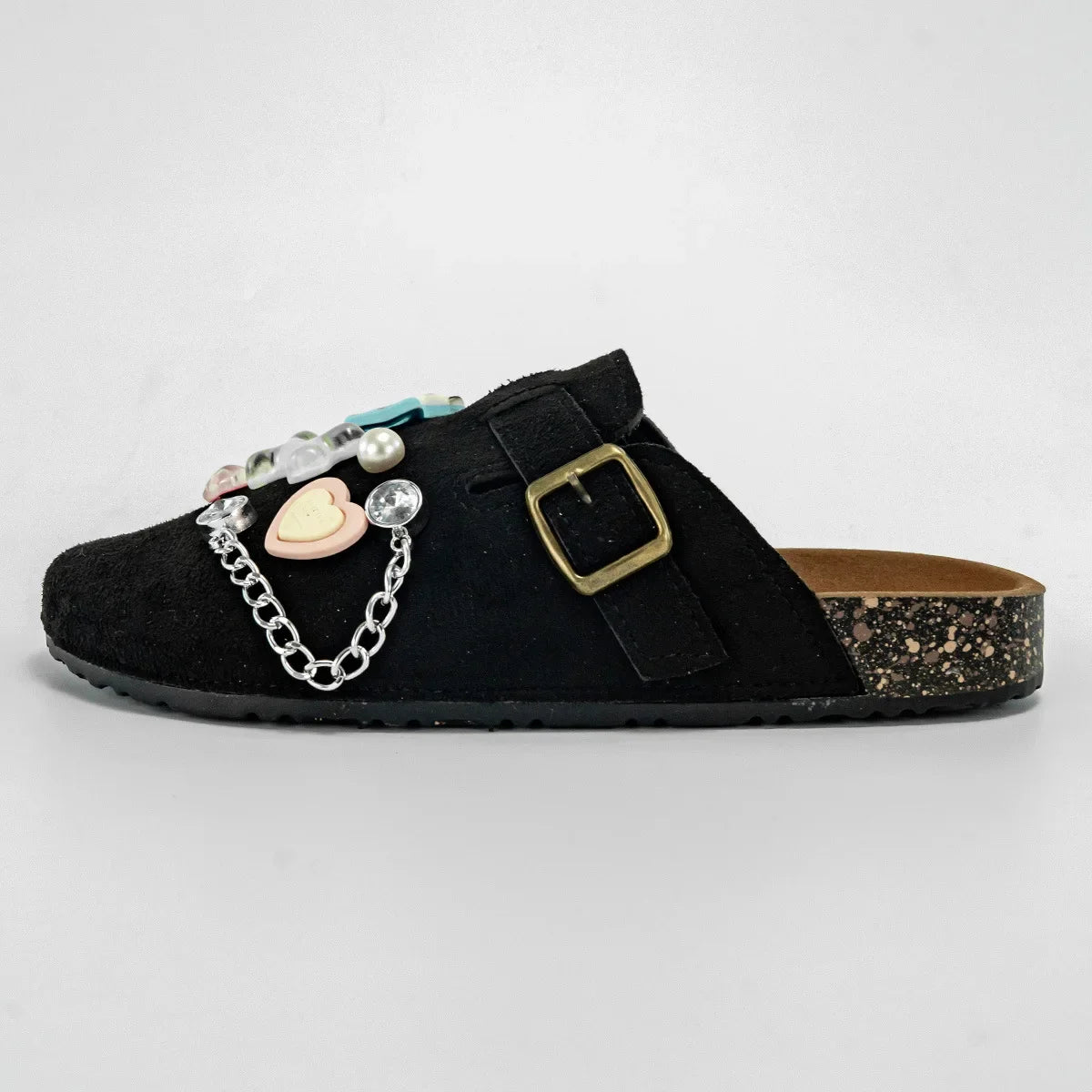 Sabot Suède pour femme en cuir | Noir Profond