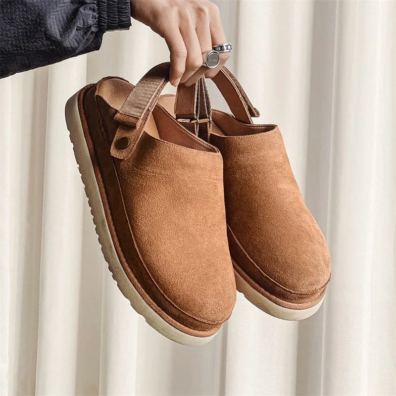 Sabot en cuir Suède Oslo Premium fermé | Cannelle Noble