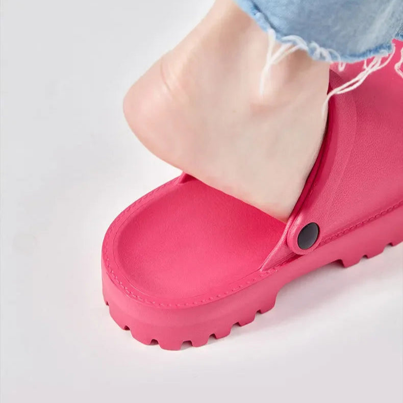 Sabot pour femme à Talon léger| Rose Profond