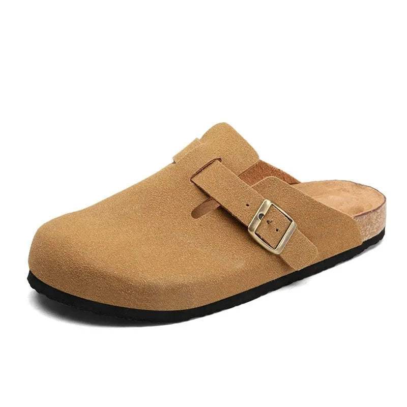 Sabot en cuir Suède Boston fermé | Jaune